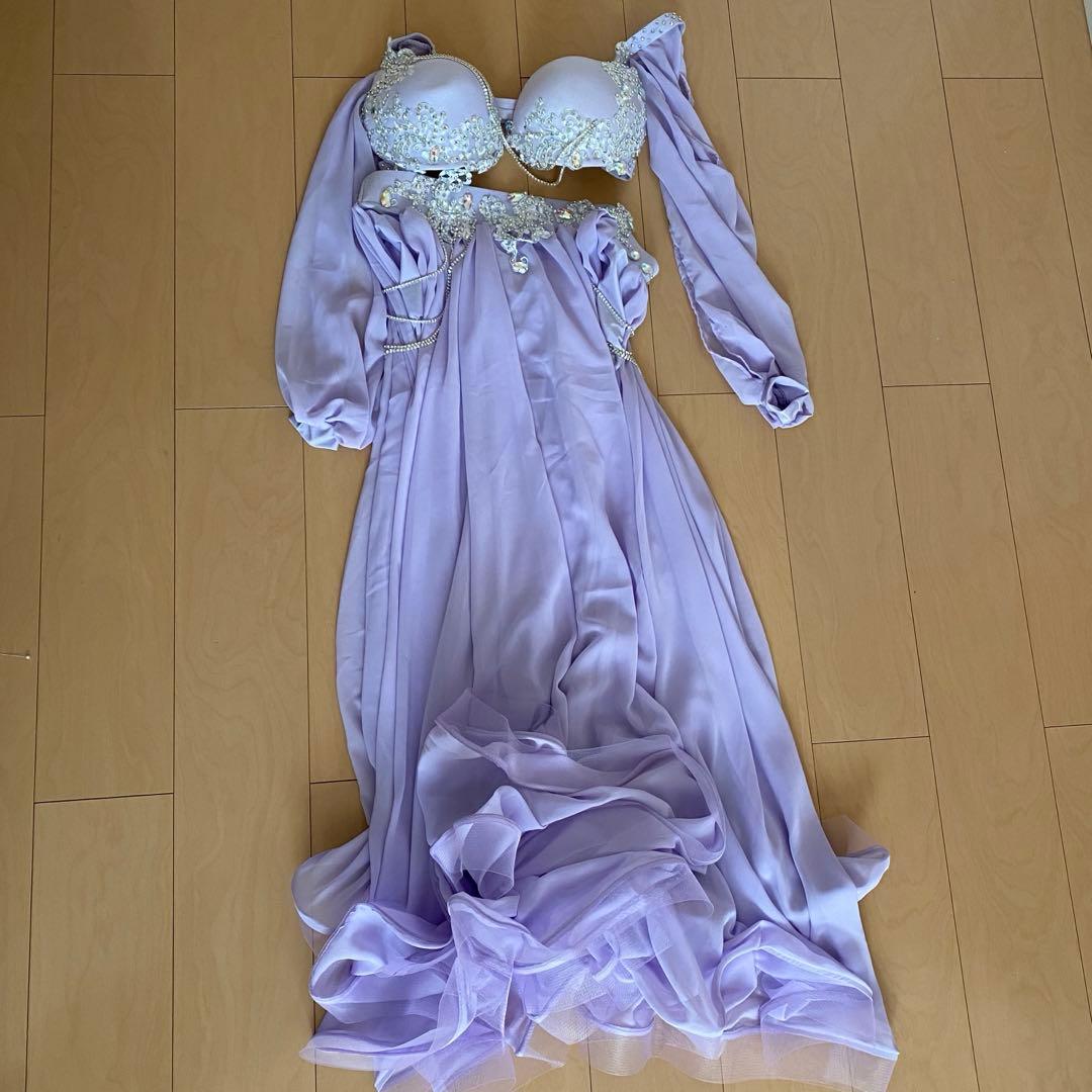 最大値引き！　袖あり　ベリーダンス　パープル　XXL