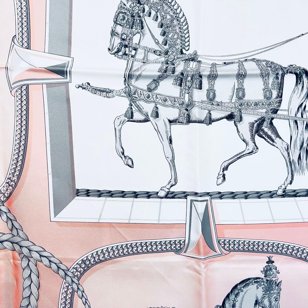 美品✨　エルメス　グランアパラ シルクスカーフ　カレ90 ピンク