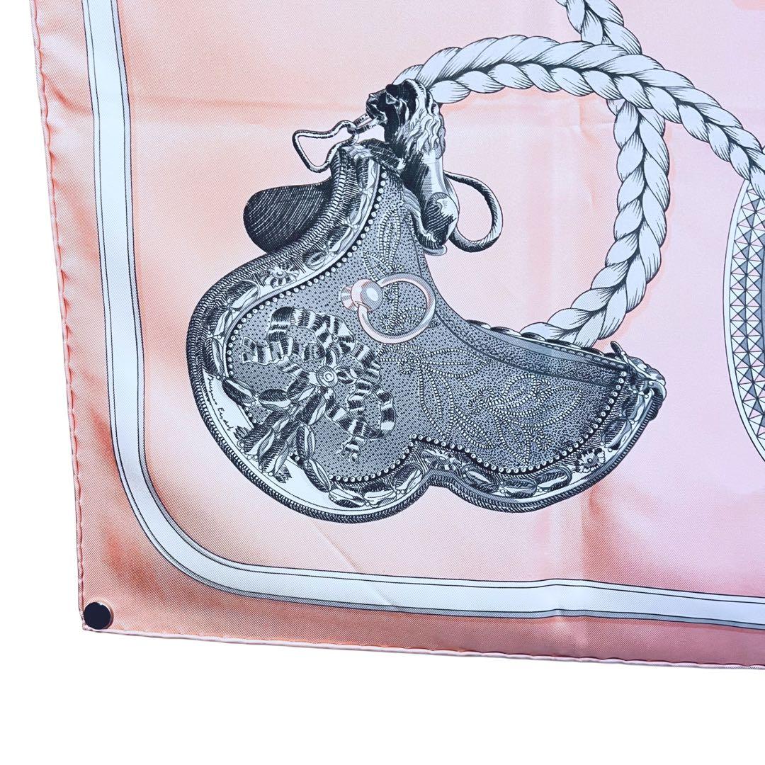 美品✨　エルメス　グランアパラ シルクスカーフ　カレ90 ピンク