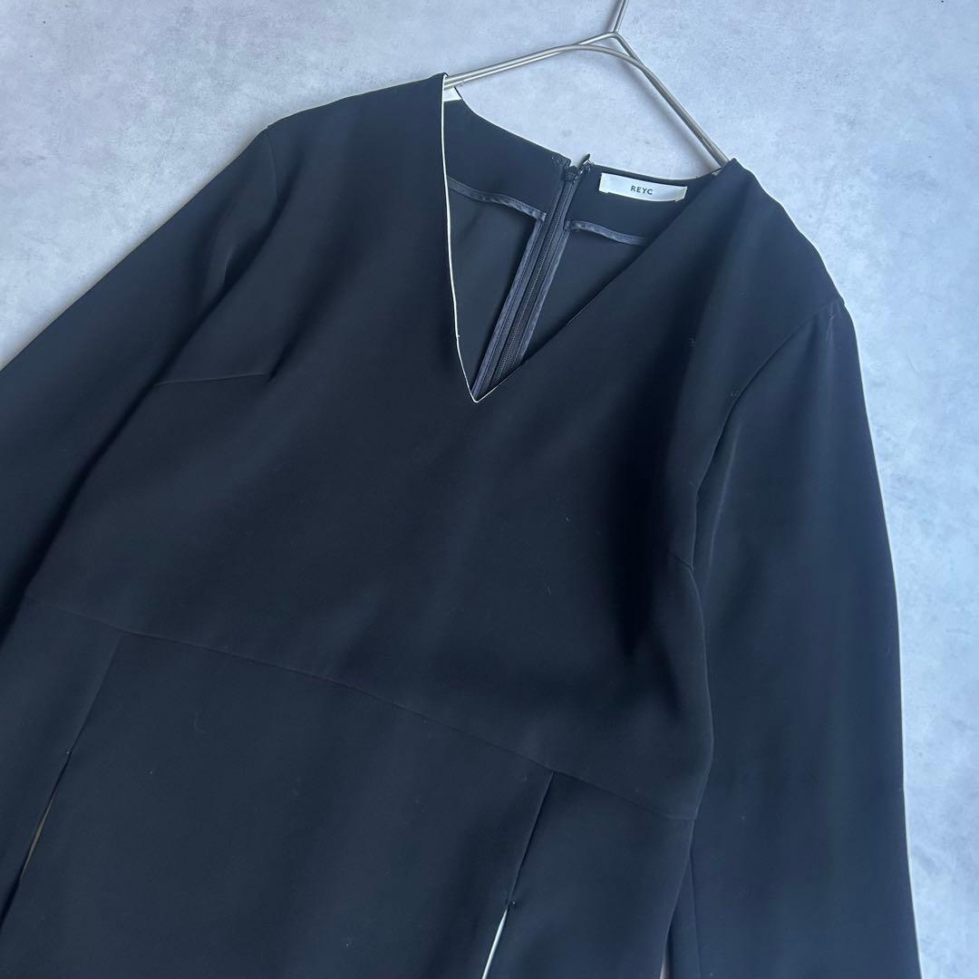 ヨーコチャン REYC フォーマルワンピース バイカラー ロング 黒