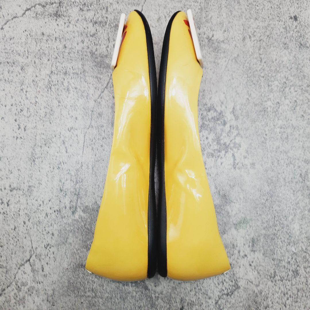 ✨ロジェヴィヴィエ✨リップモチーフ フラットシューズ 37 イエロー パテント