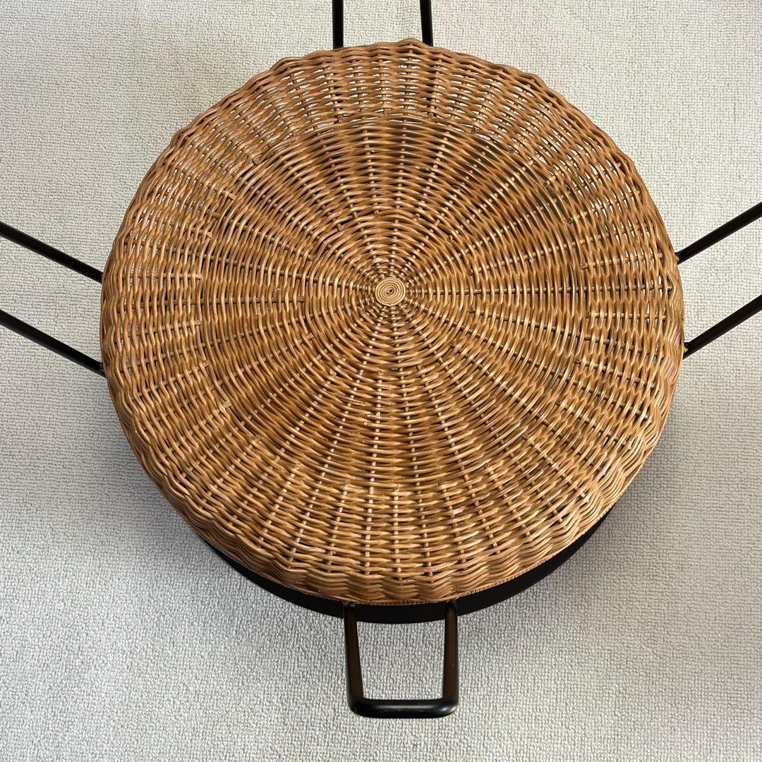 イデー IDEE ワラビー 丸テーブル スチール×ラタン 黒 ローテーブル