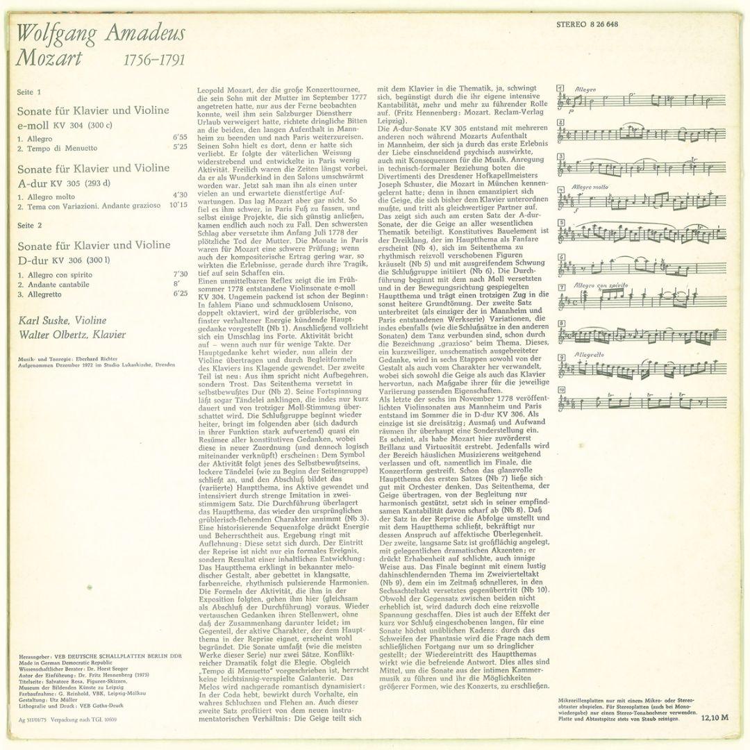 東独Eterna 826648　モーツァルト Vnソナタ K.304 　ズスケ