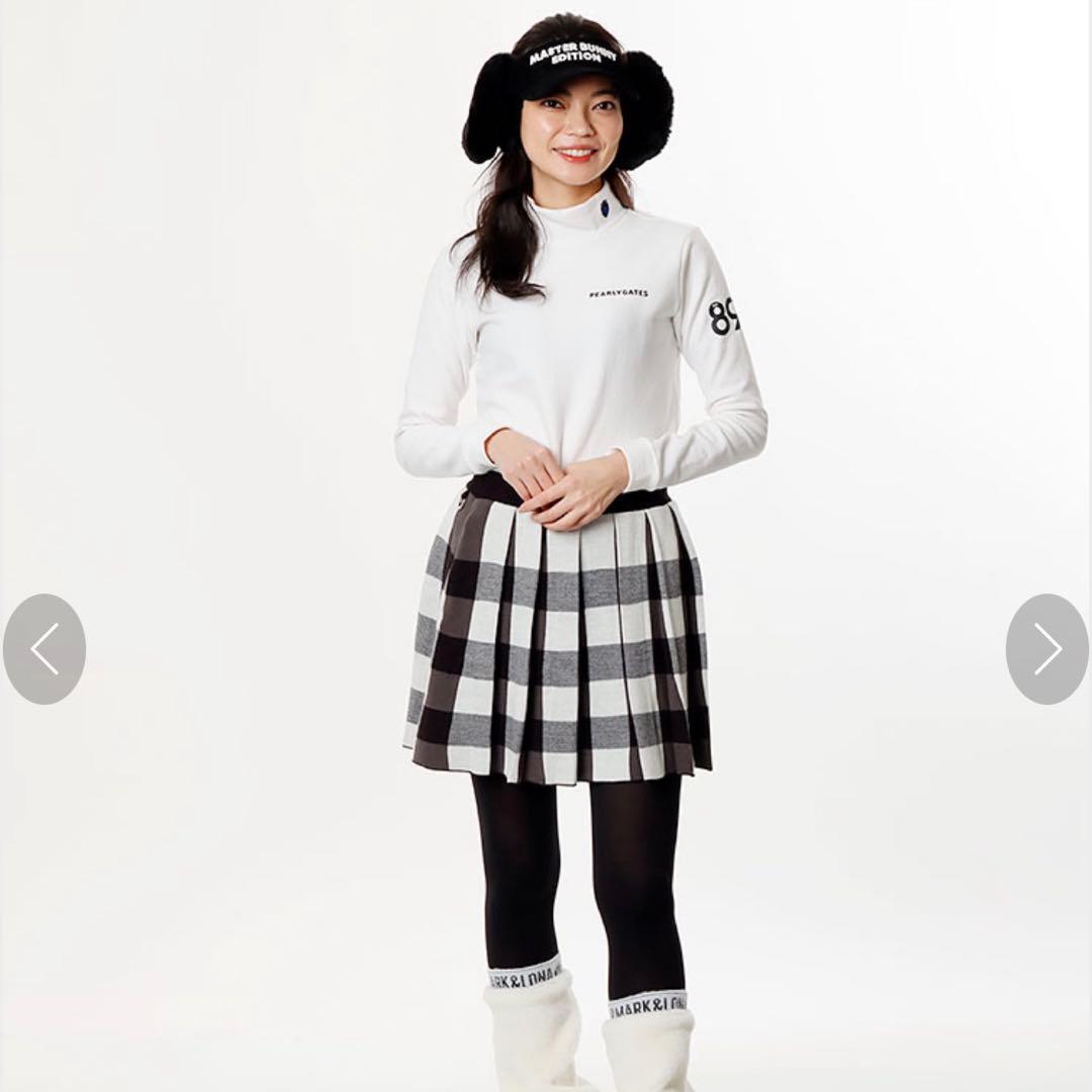 PEARLY GATESパーリーゲイツ高ストレッチ♪裏起毛モックネックカットソー