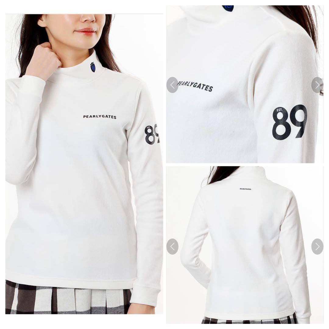 PEARLY GATESパーリーゲイツ高ストレッチ♪裏起毛モックネックカットソー