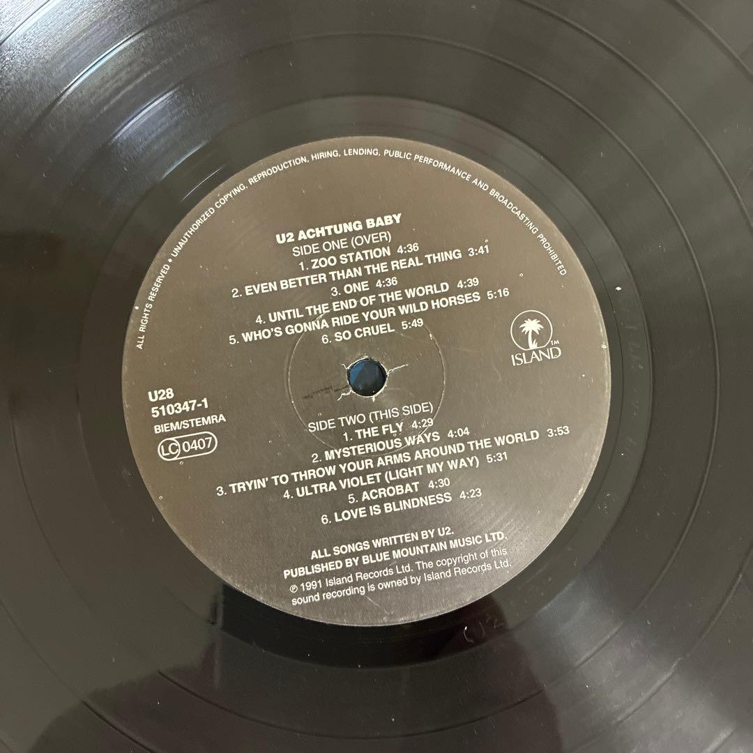 【EUオリジナル盤】U2 「Achtung Baby」　レコード