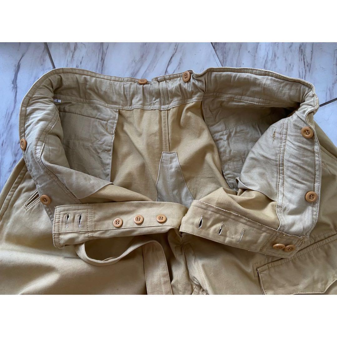 Euro vintage ヨーロッパ物 極太 薄黄色 バギーパンツ カーゴパンツ