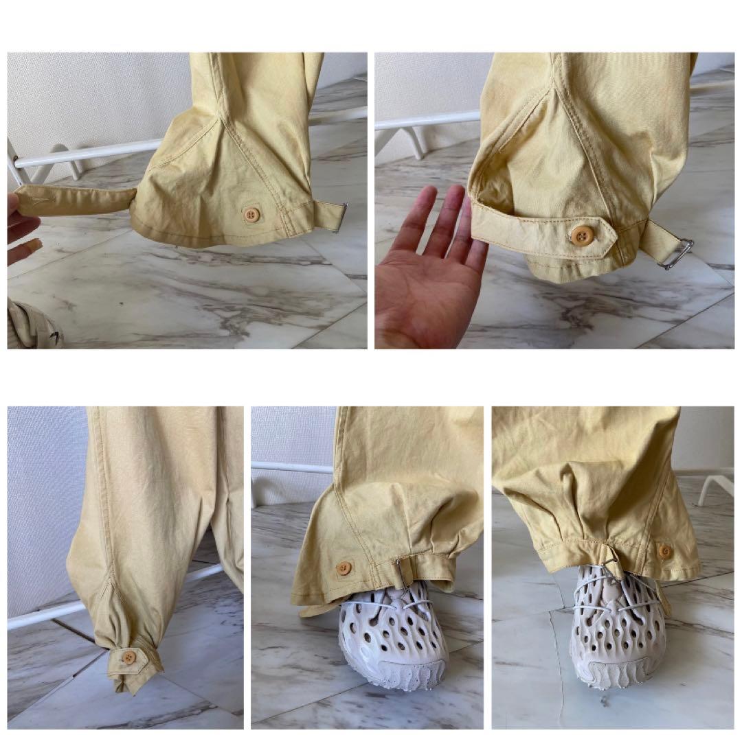 Euro vintage ヨーロッパ物 極太 薄黄色 バギーパンツ カーゴパンツ