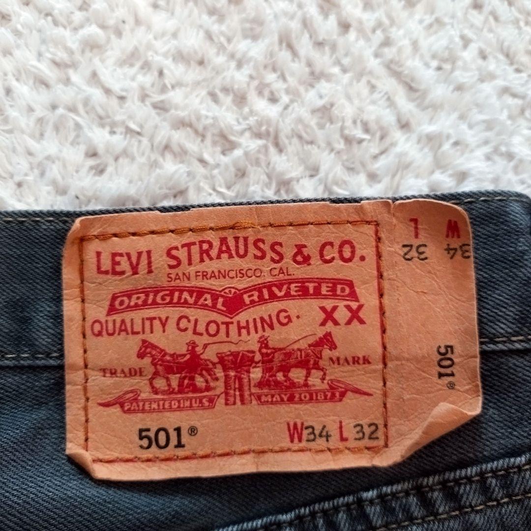 【W34 L32】リーバイス501 先染めブラック フィリピン製