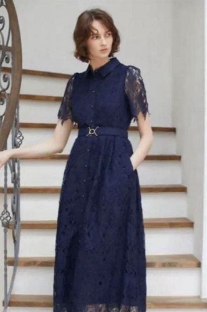 【美品】Estella.K エステラケー ネイビー レース ワンピース