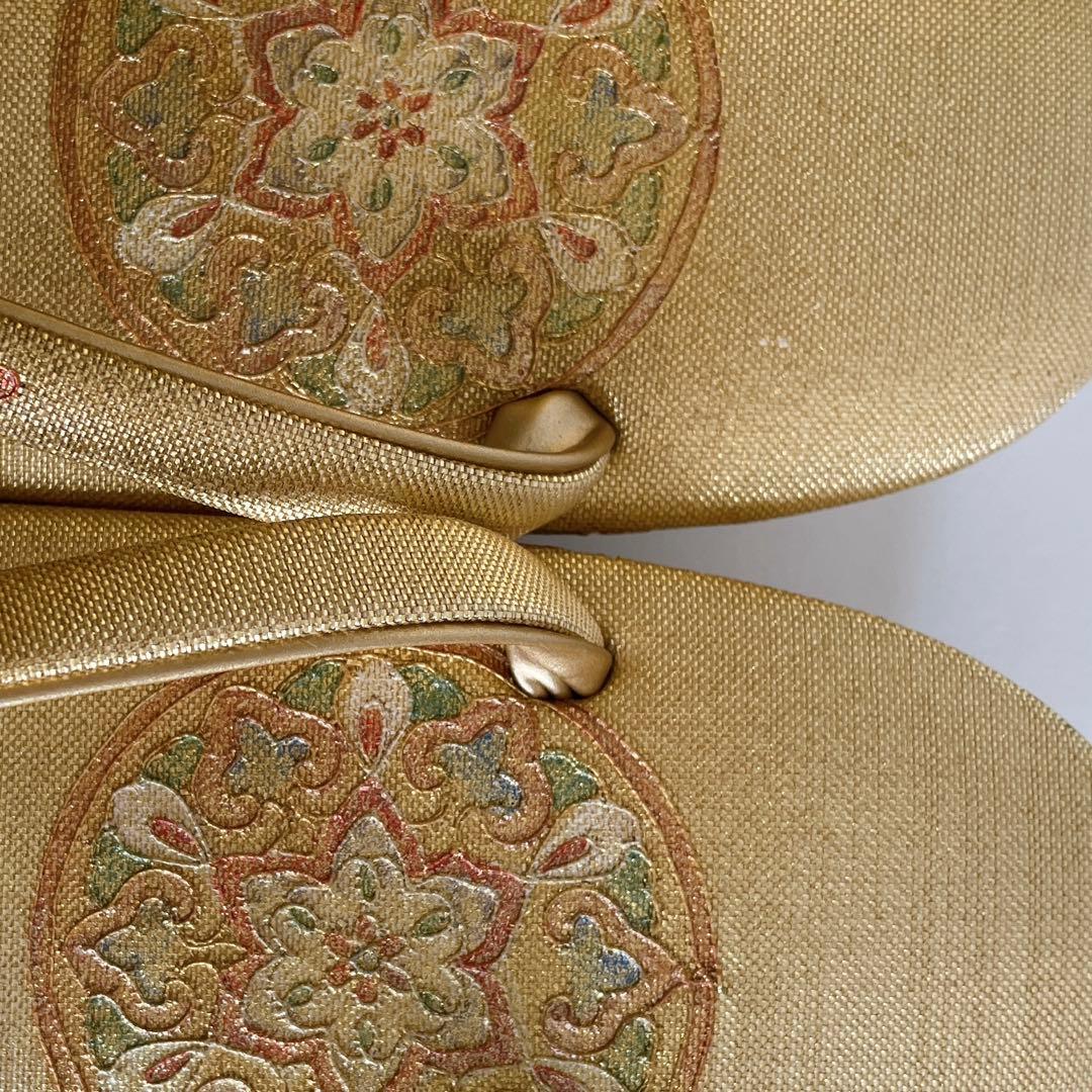 金色系 和装小物 三点セット（草履 鞄 小銭入れ）成人式 結婚式 卒業式 木箱入