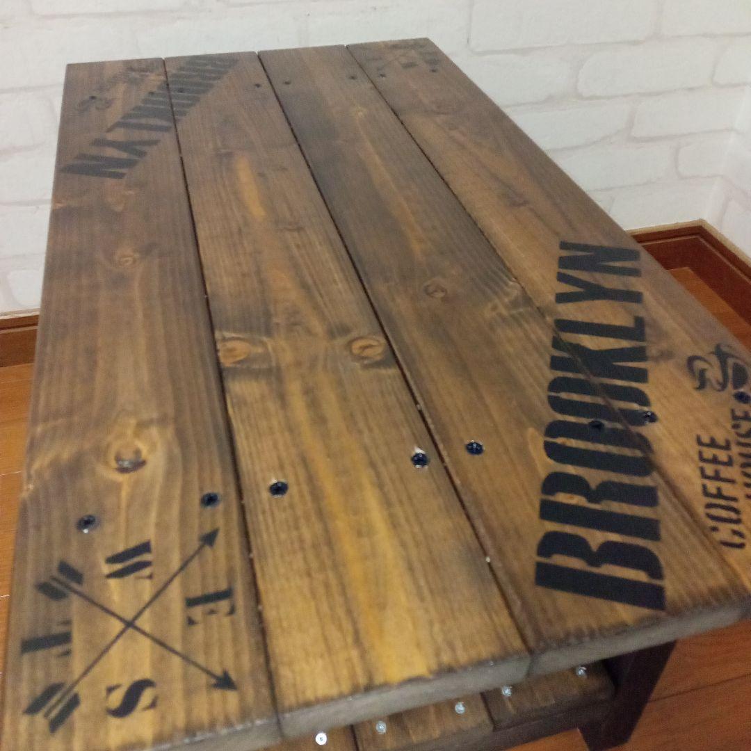 【ハンドメイド】男前カフェテーブル センターテーブル（ブルックリン）