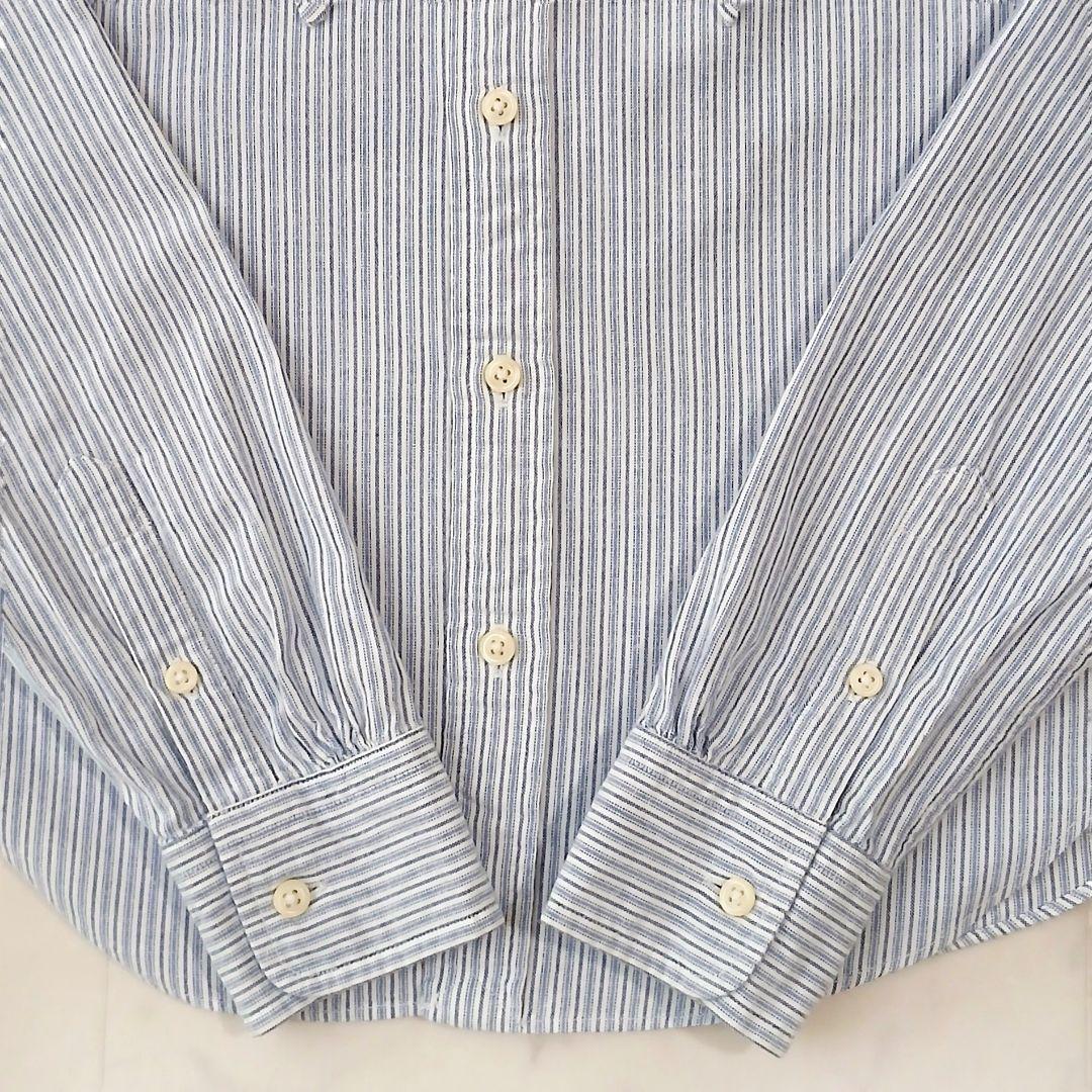 美品 ポロラルフローレン 現行 ボウタイブラウス シャツ ストライプ ポニー刺繍