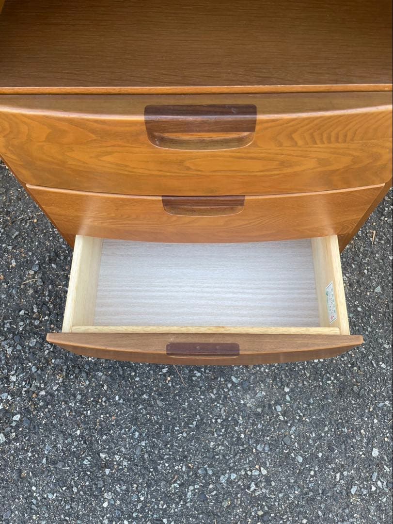 姫路マルニ　アンティーク　ナチュラルウッド 3段引き出しキャビネット