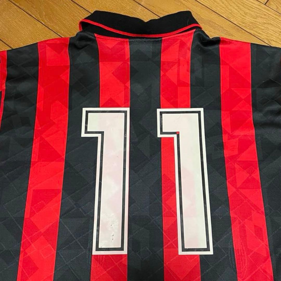 イタリア製 ビンテージ ACミラン lotto 長袖 ゲームシャツ ユニフォーム