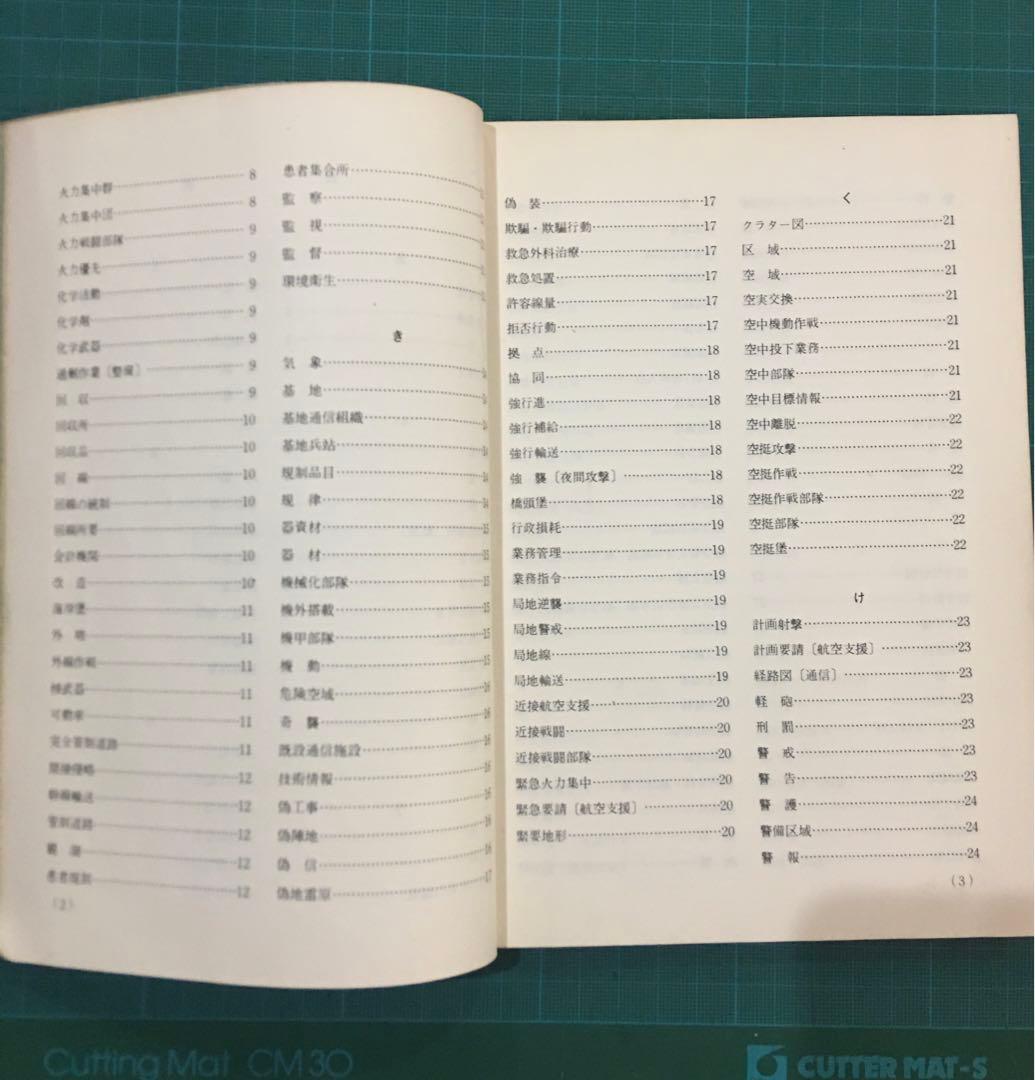 陸上幕僚監部　用語集　訓練資料　昭和43年11月　薄紙表紙カバー有り　自衛隊