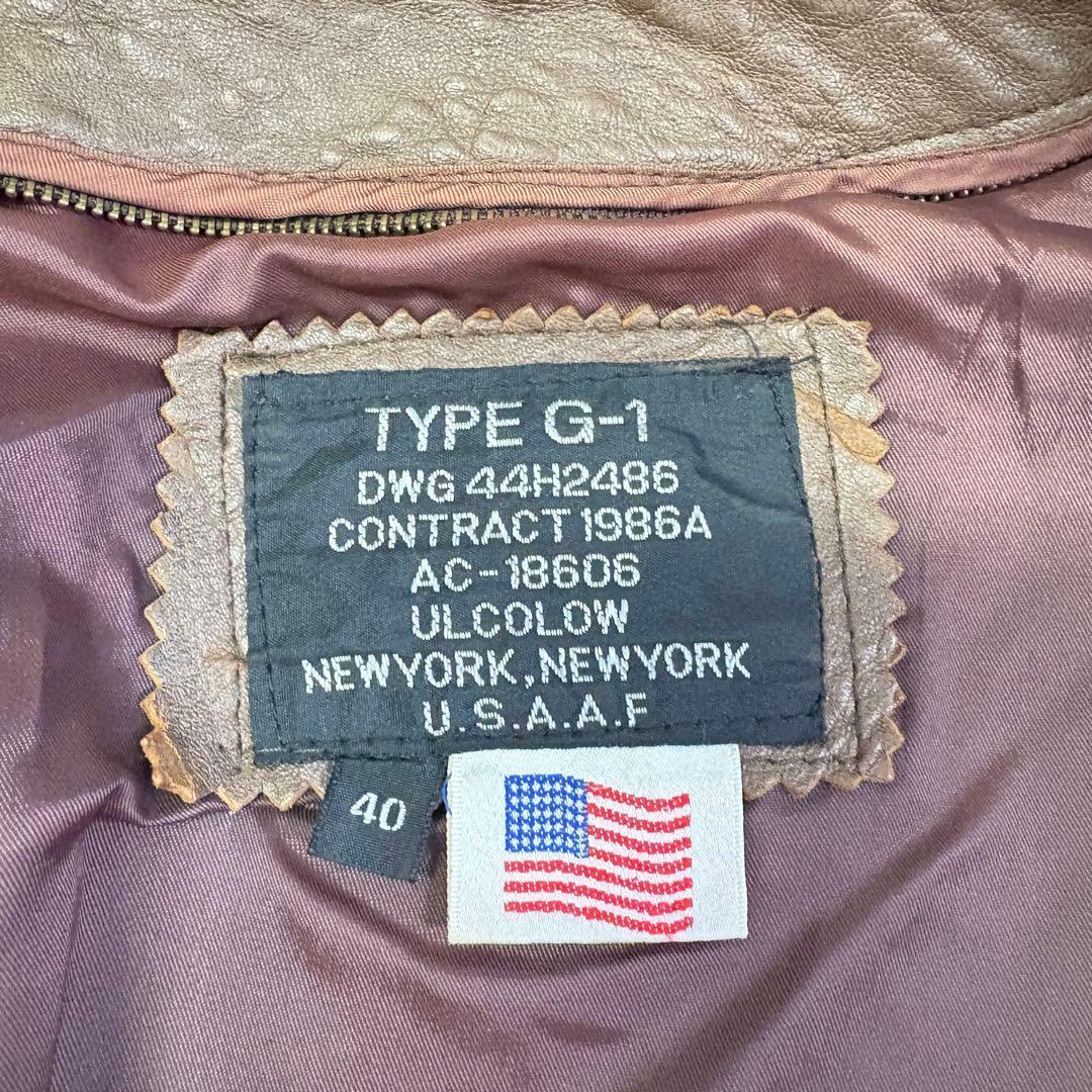 TYPE G1　フライトジャケット　ラムレザー　アウター　短丈　ブラウン　40