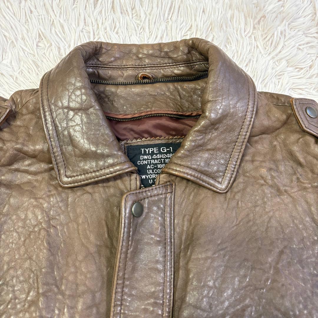 TYPE G1　フライトジャケット　ラムレザー　アウター　短丈　ブラウン　40