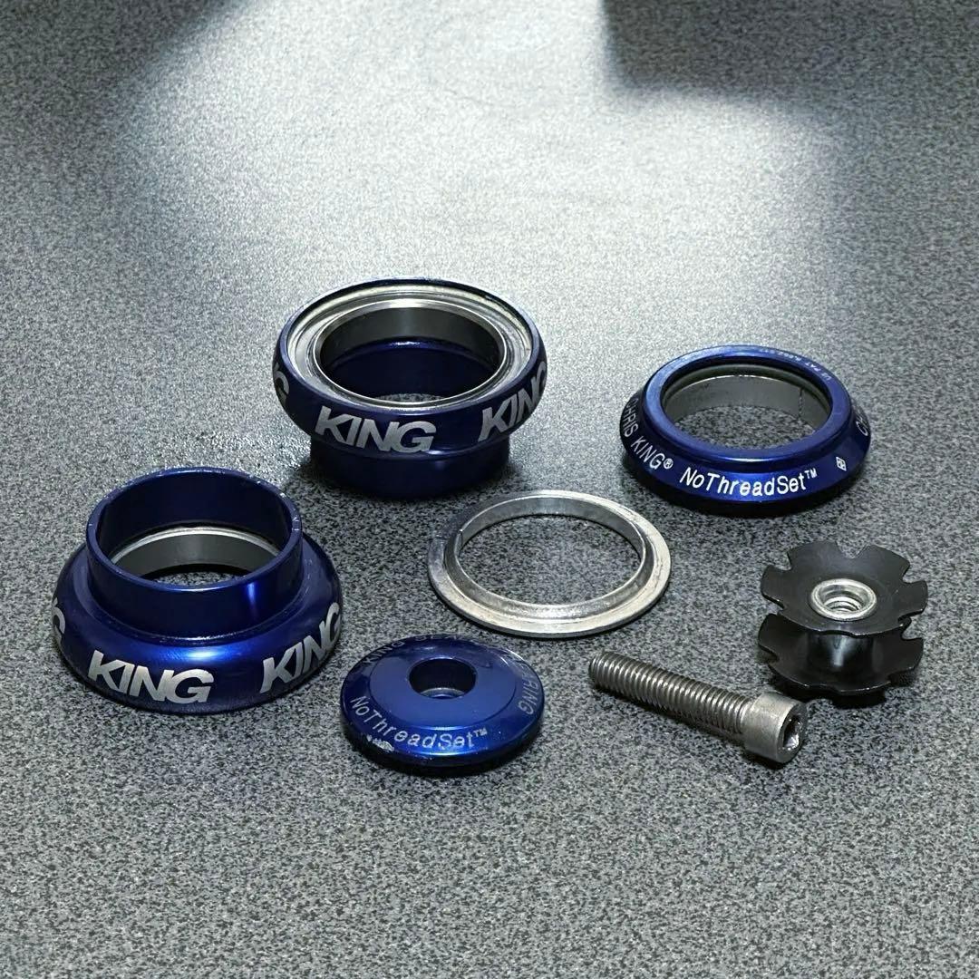 美品 CHRIS KING NoThreadSet 1-1/8 3D BLUE