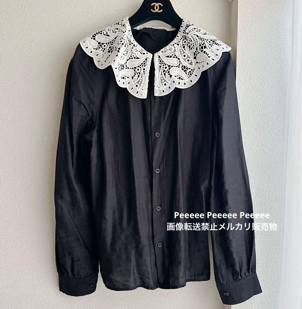 最終AMERI VINTAGE EMBROIDERY COLLAR BLOUSE