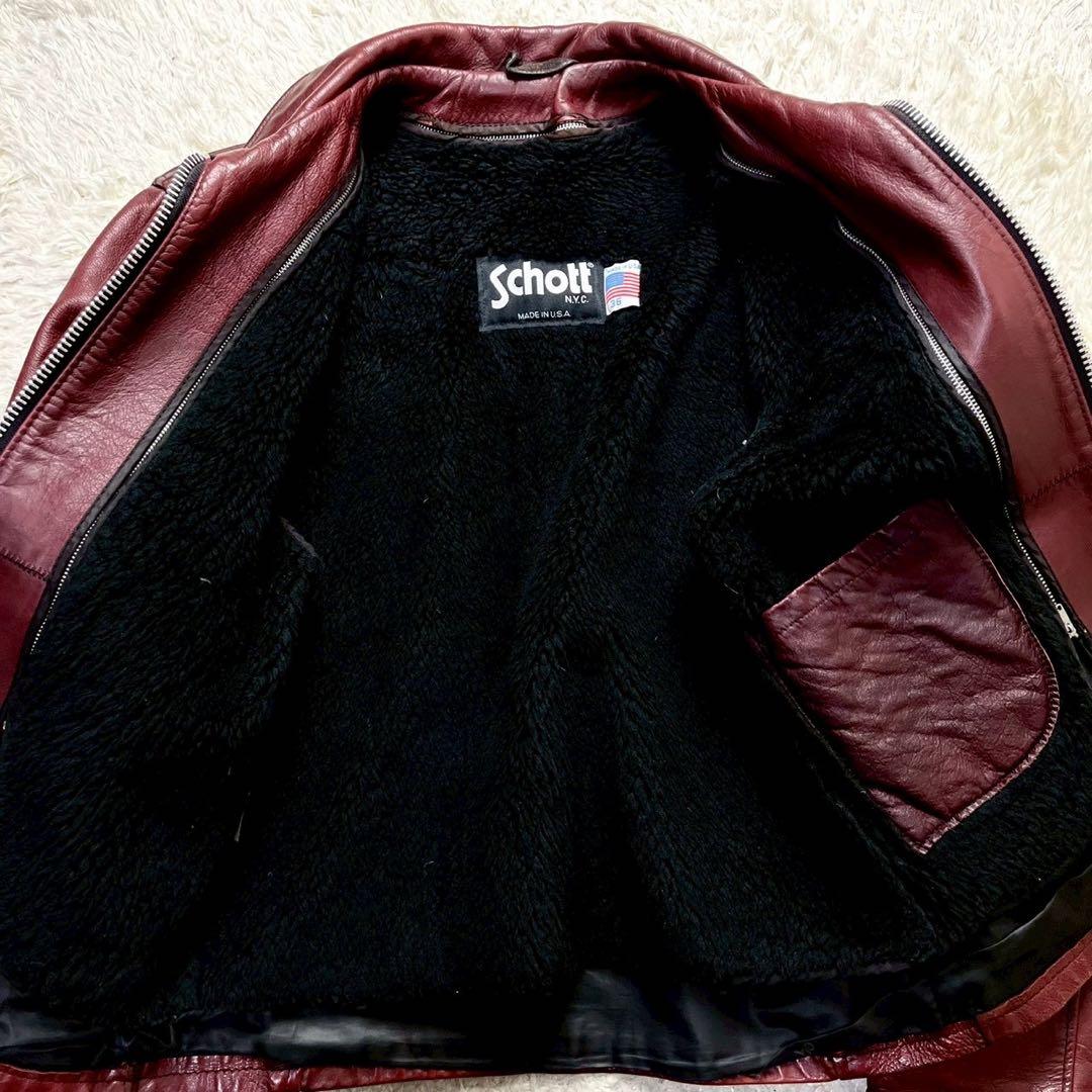 ◆入手困難/2way◆SCHOTT 642VS シングルライダース 赤茶 36