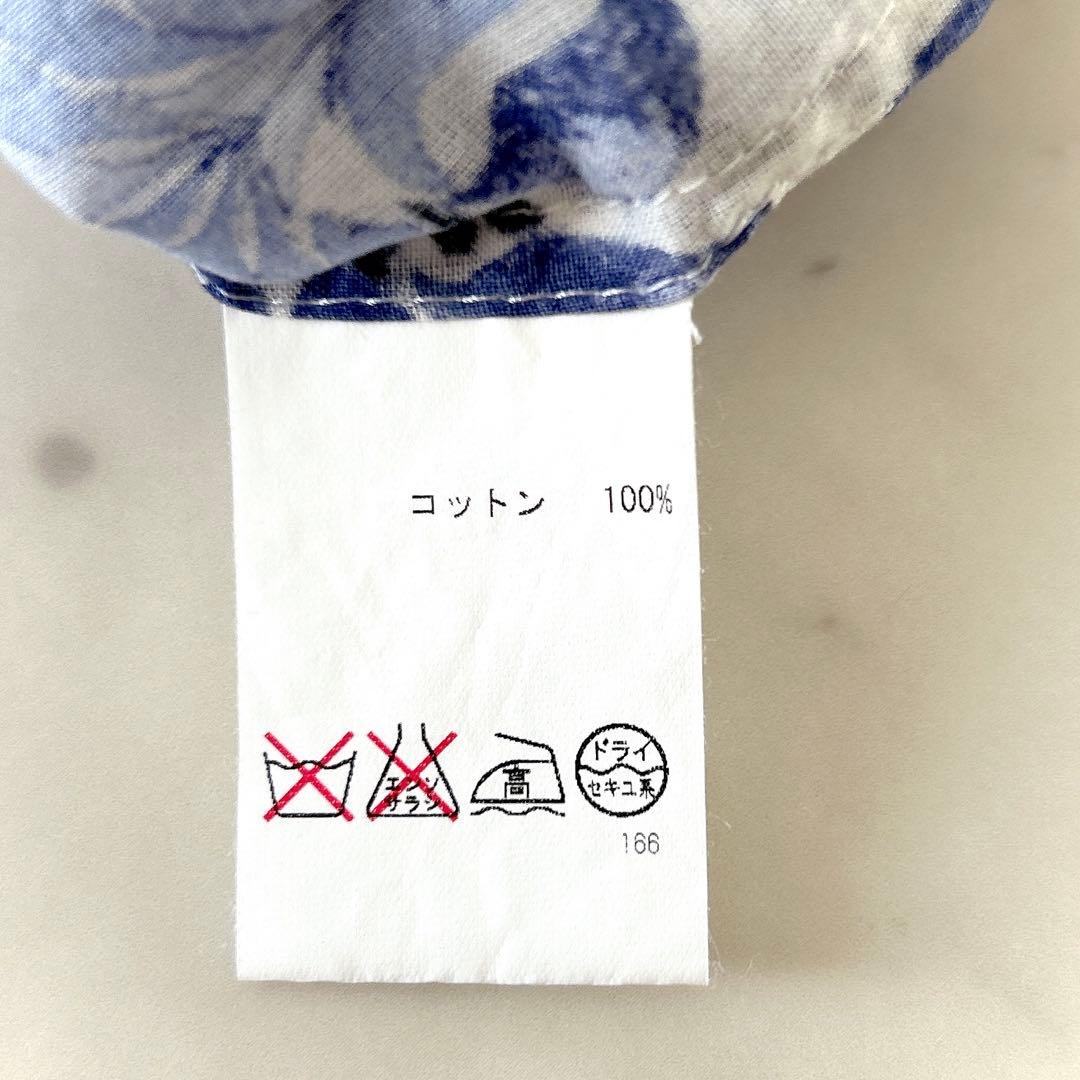 美品 トリーバーチ ボタニカル柄 チュニック ブラウス レース 刺繍 ブルー系