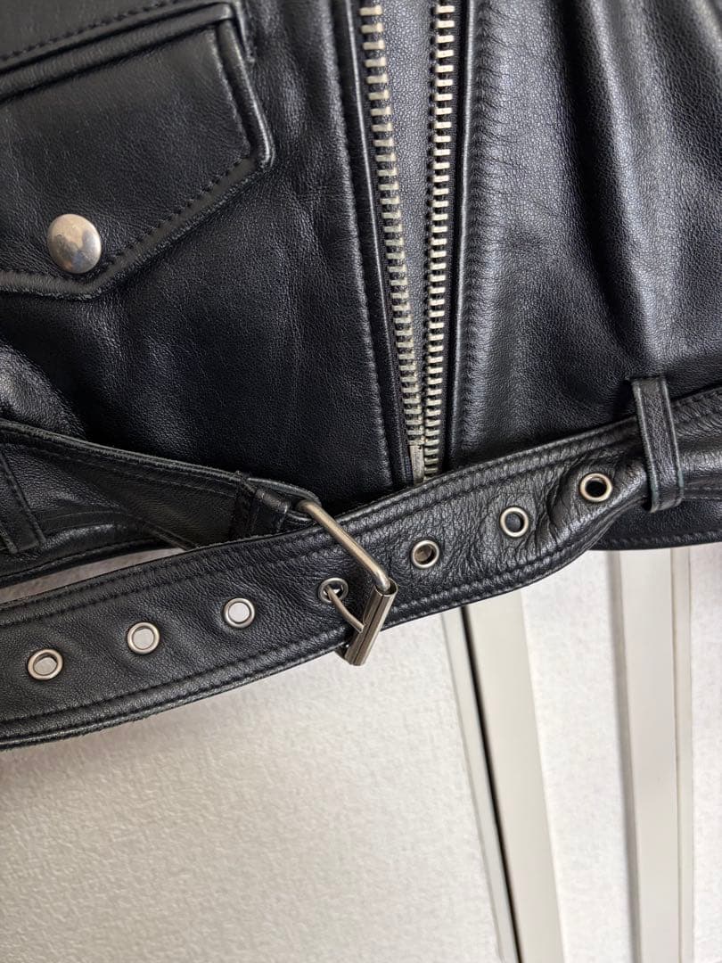 【極美品】韓国製　ダブルライダース 本革 ブラック M相当