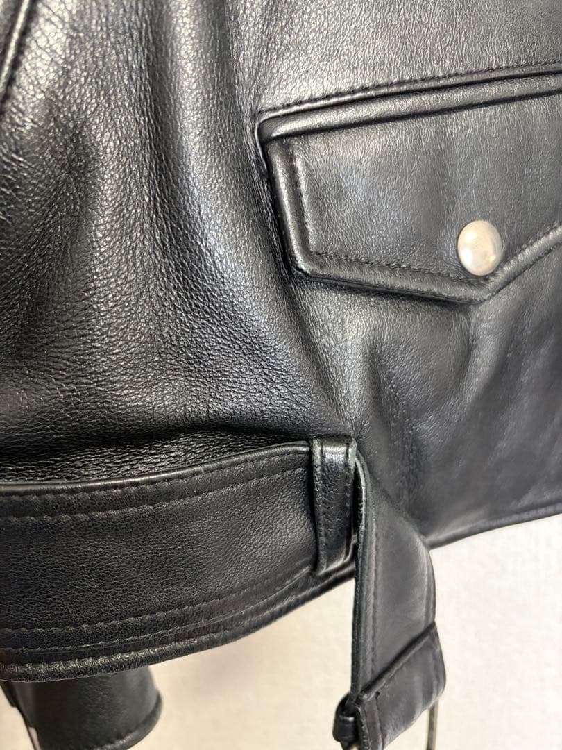 【極美品】韓国製　ダブルライダース 本革 ブラック M相当