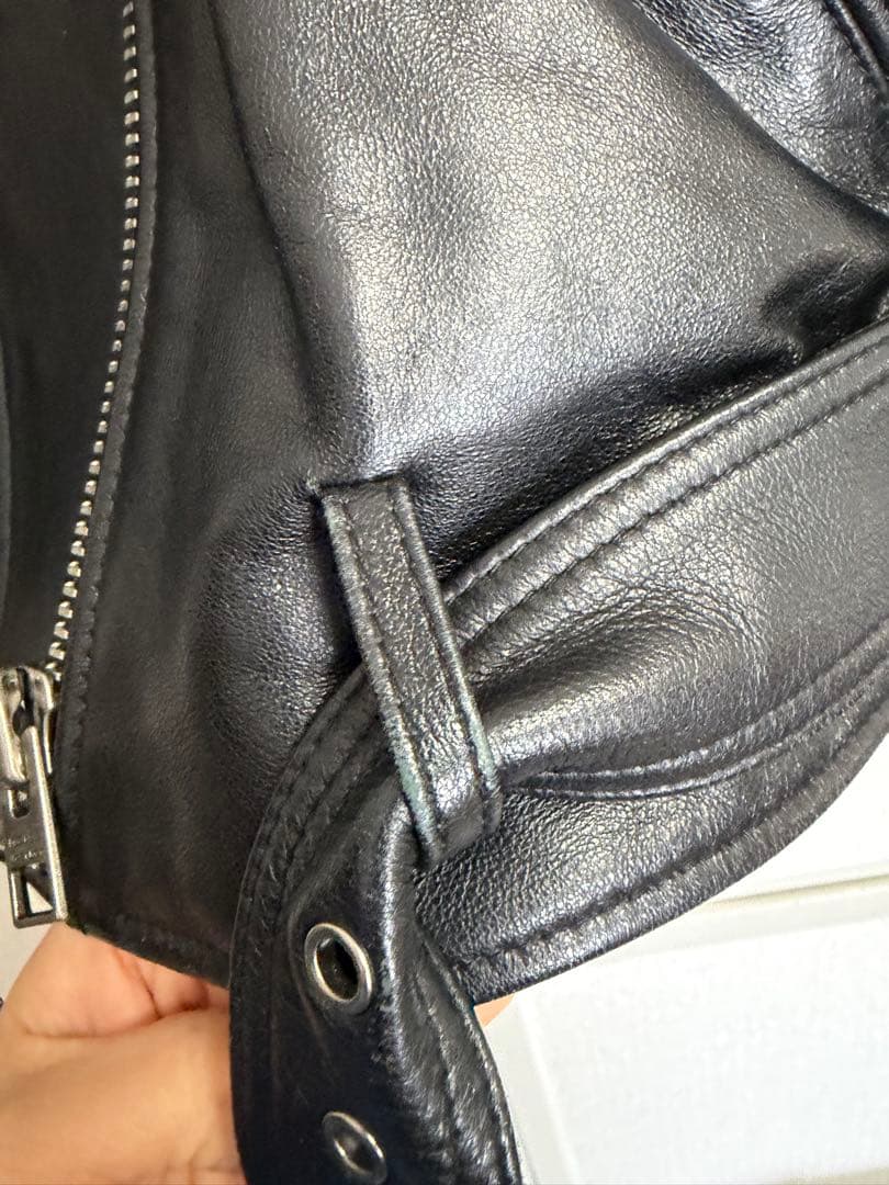 【極美品】韓国製　ダブルライダース 本革 ブラック M相当