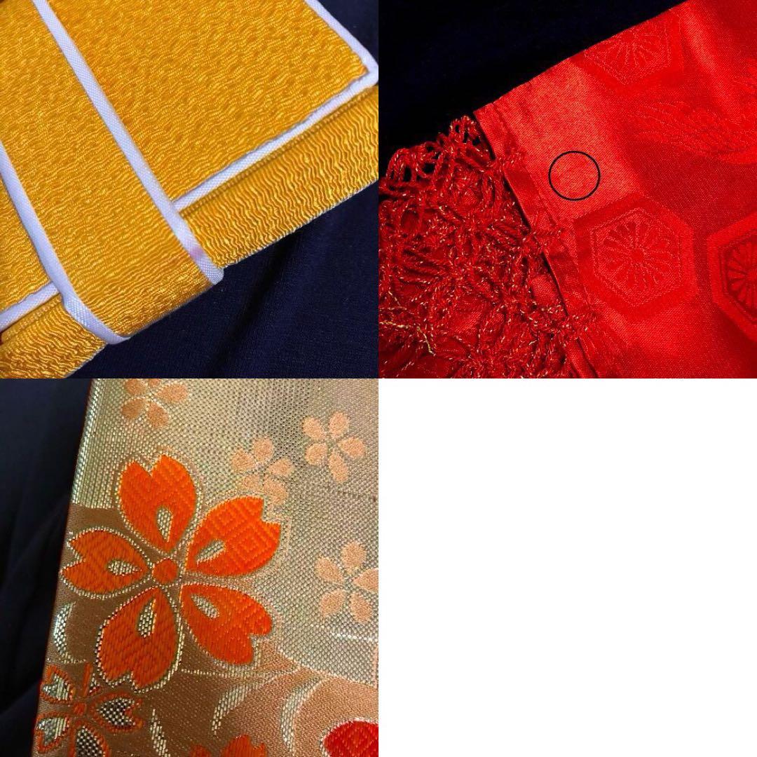 七五三　7歳　熨斗　黒　四つ身　着物　作り帯　セット　女の子　753 七歳