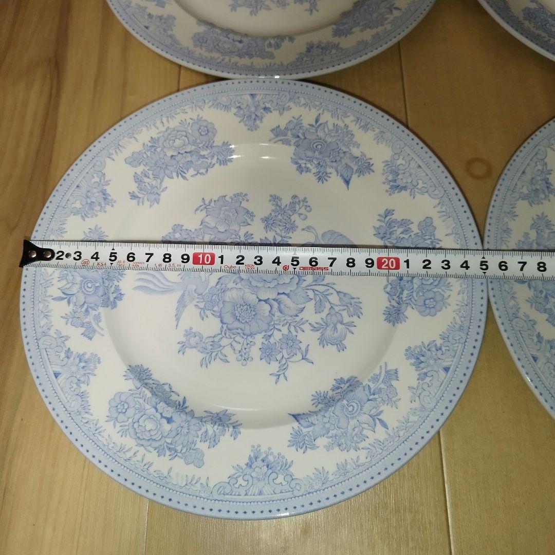 【4枚セット】バーレイ　ブルーアジアティックフェザンツ　ディナープレート25cm