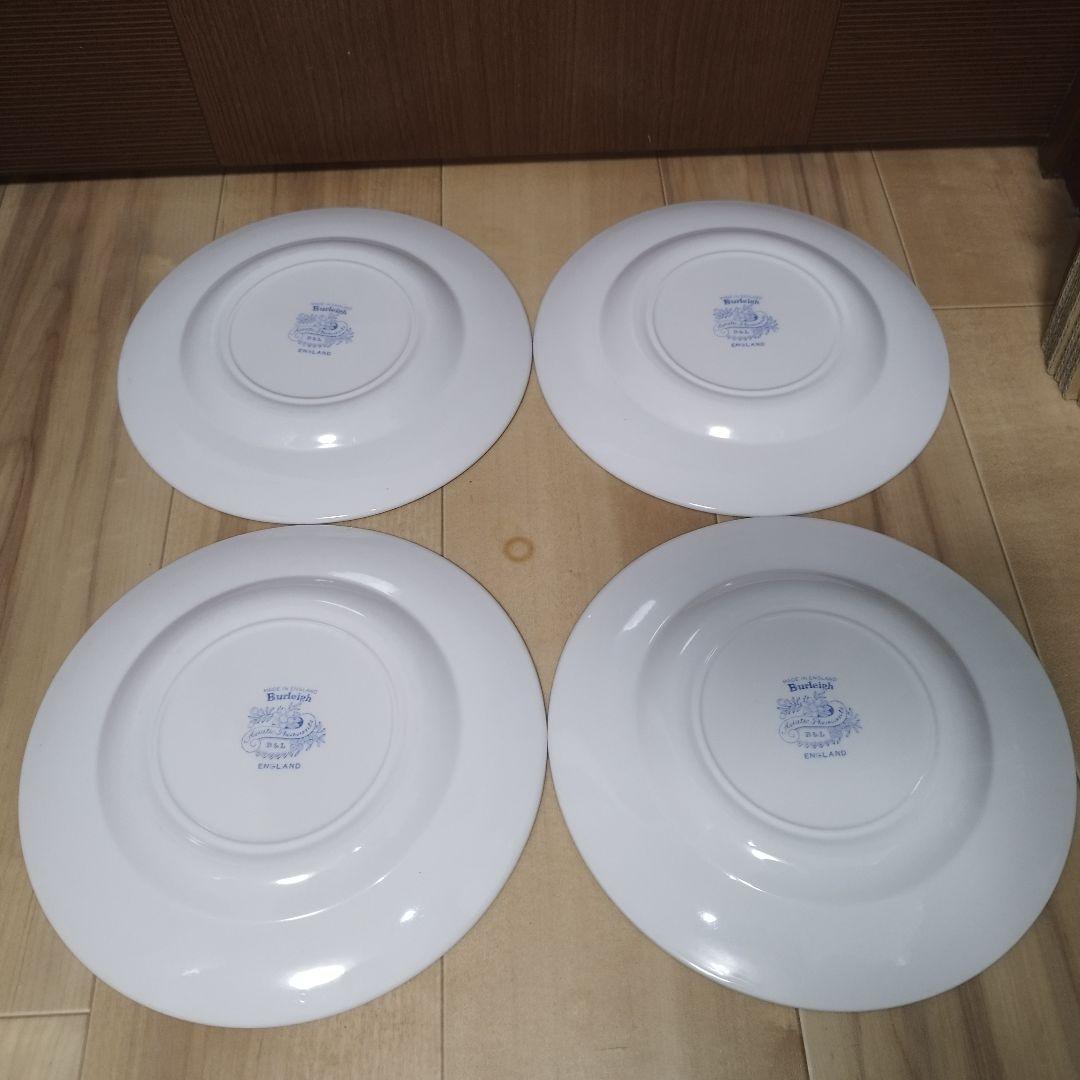 【4枚セット】バーレイ　ブルーアジアティックフェザンツ　ディナープレート25cm