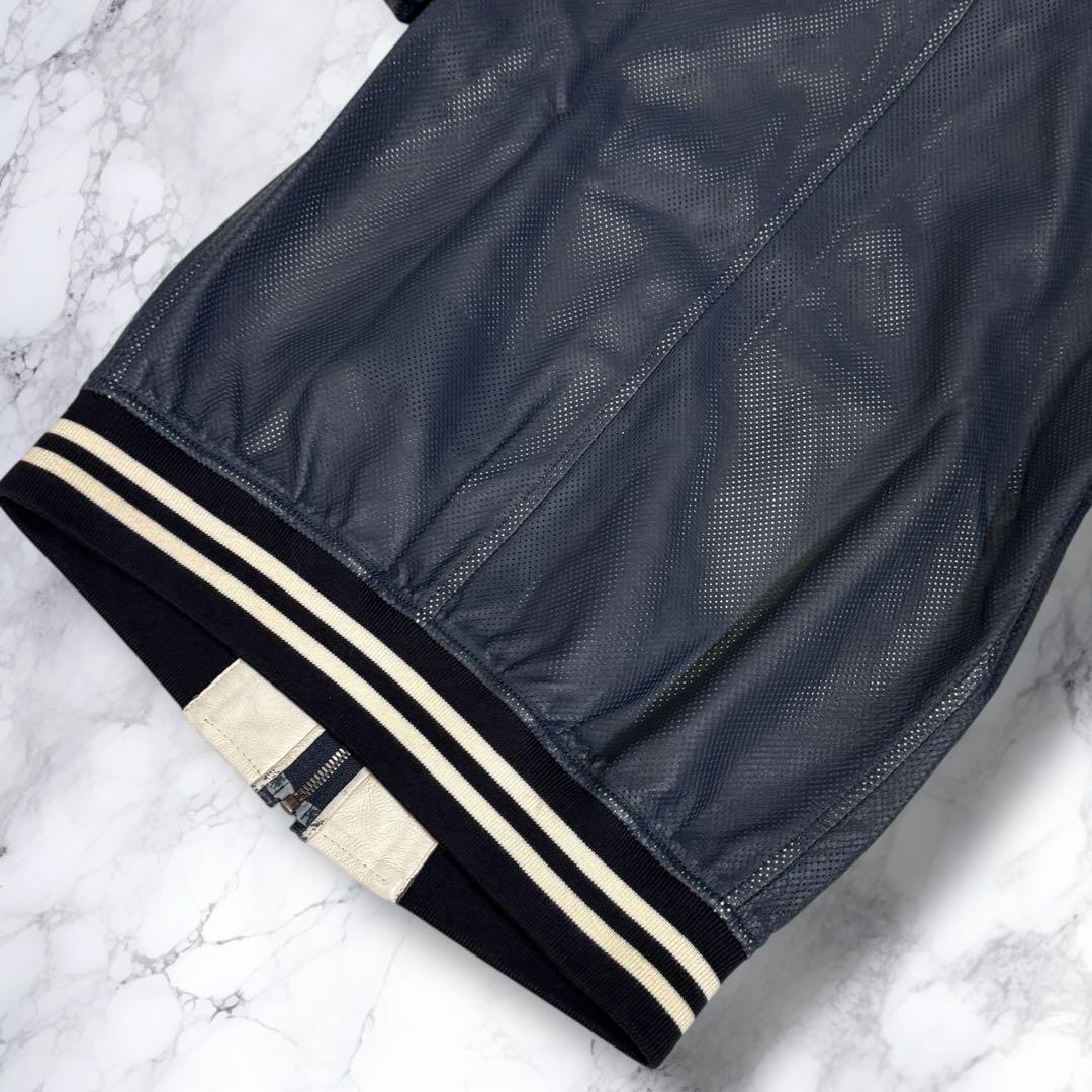 美品 ドルチェ&ガッバーナ ラムレザー パンチング レザータグ レザージャケット