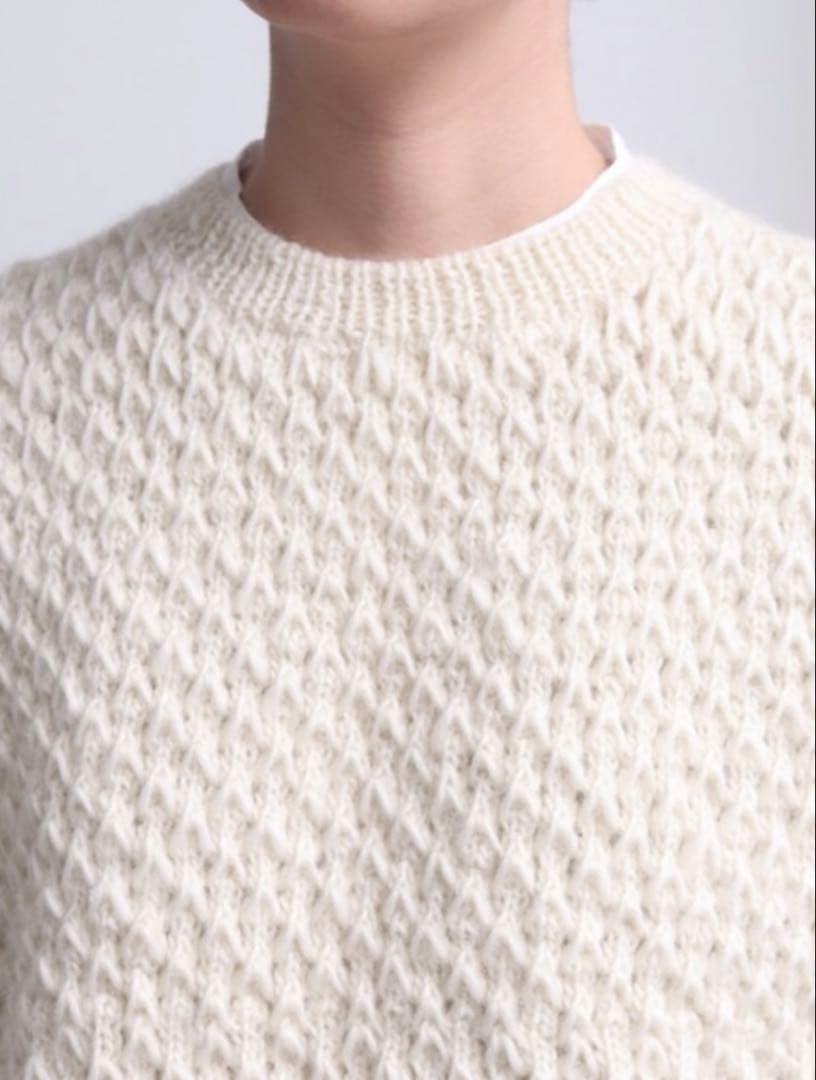 yuni ユニ ハンドニット ショートベスト ネパール アランニット アイボリー