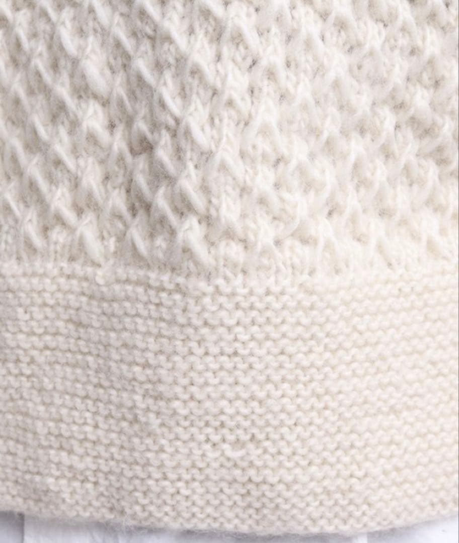 yuni ユニ ハンドニット ショートベスト ネパール アランニット アイボリー