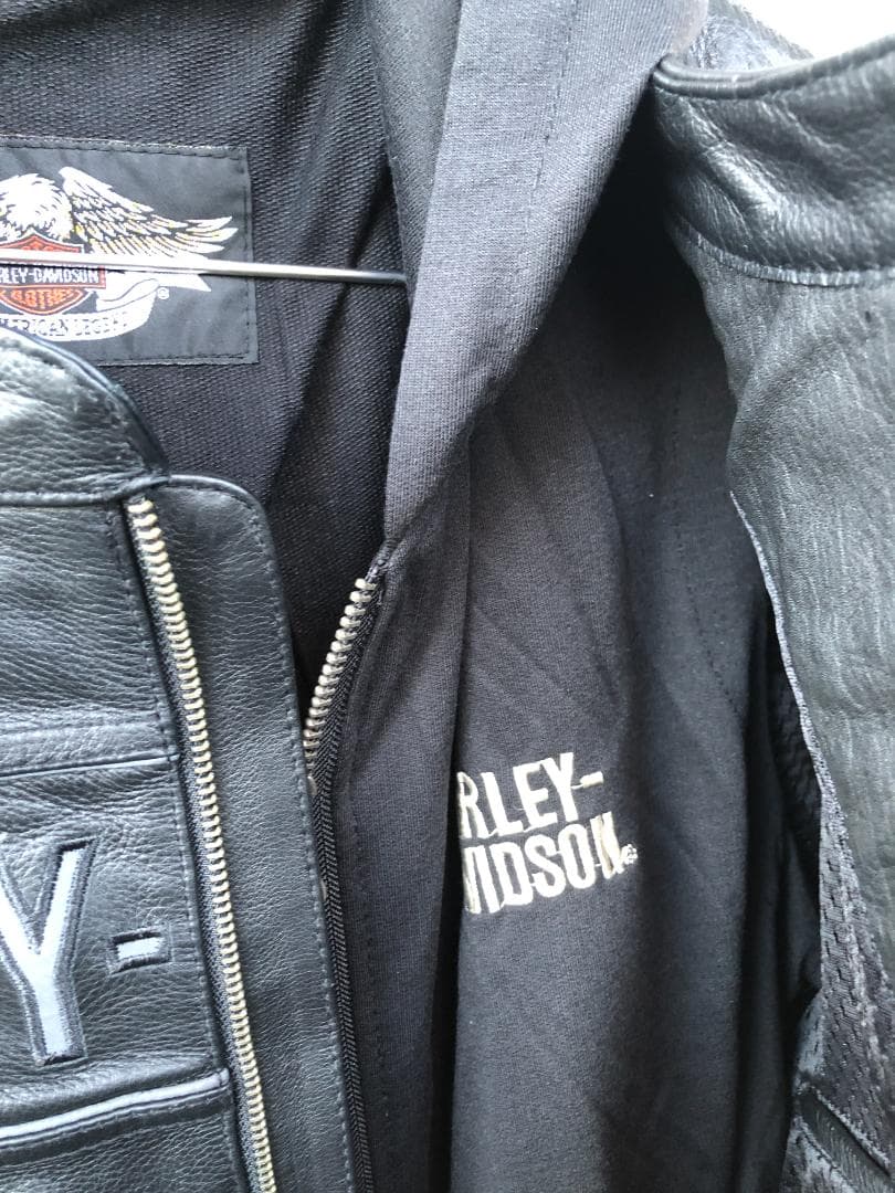 新品 Harley-Davidsonフード付きライダースレザージャケット 2XL