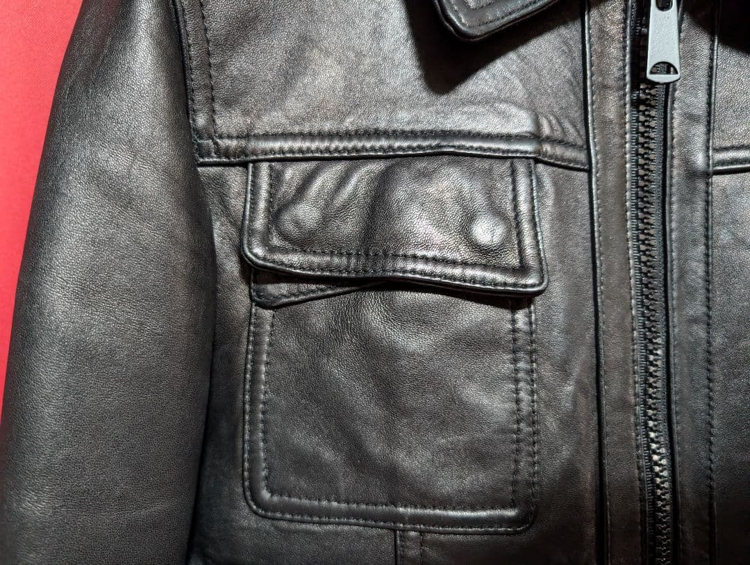 STUD HOMME クロスポケット レザージャケット ライダース スタッドオム