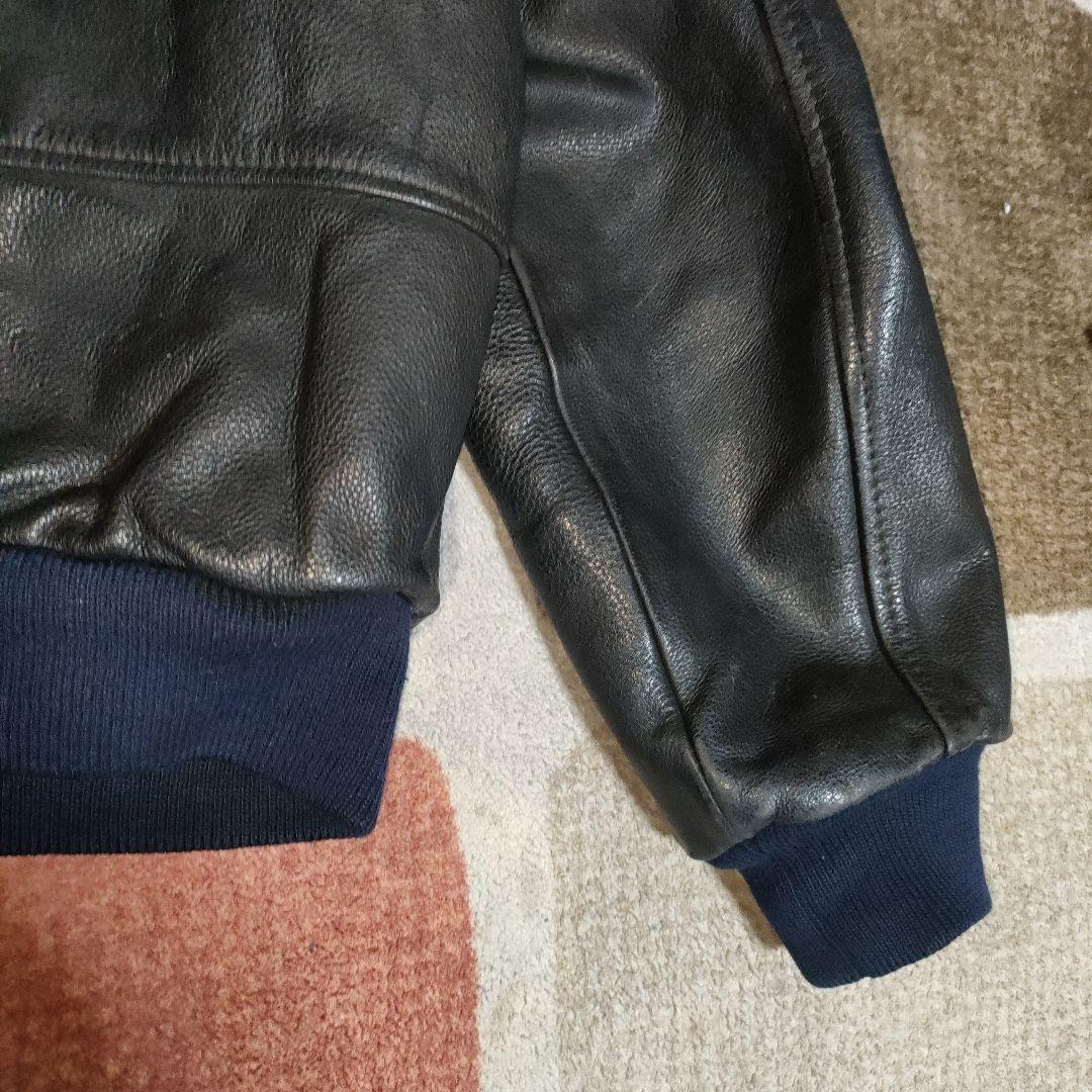 老舗カドヤ本革GZ レザージャケット L　重厚なシボ革MA-1防寒性有