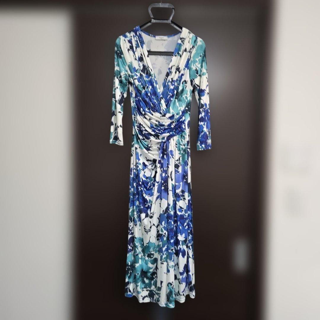 EGERIE エジェリ 　ストレッチ　 花柄 　ロングワンピース レディース