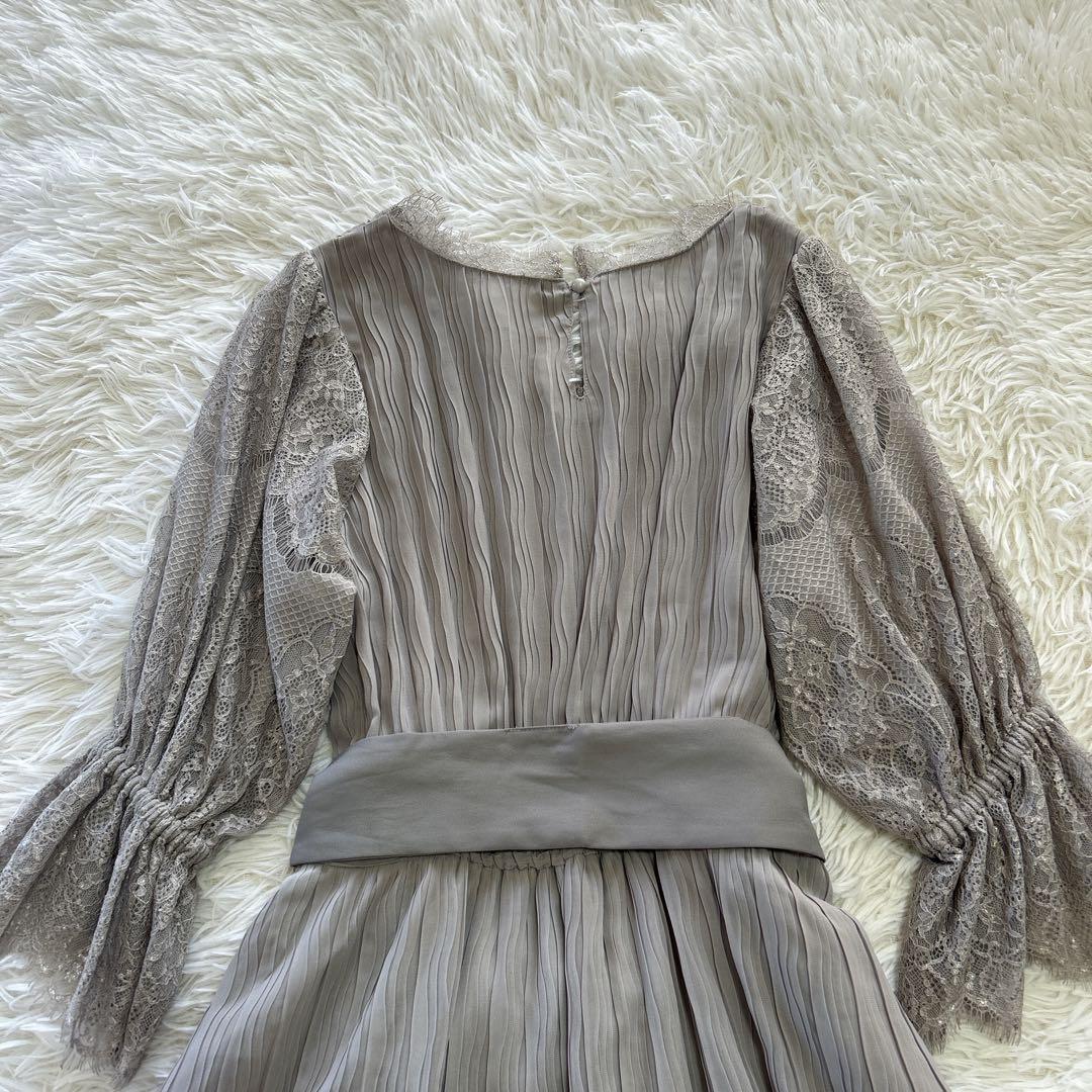 美品 ラベルエチュード レース切替ドレスワンピース マキシ丈 レース F