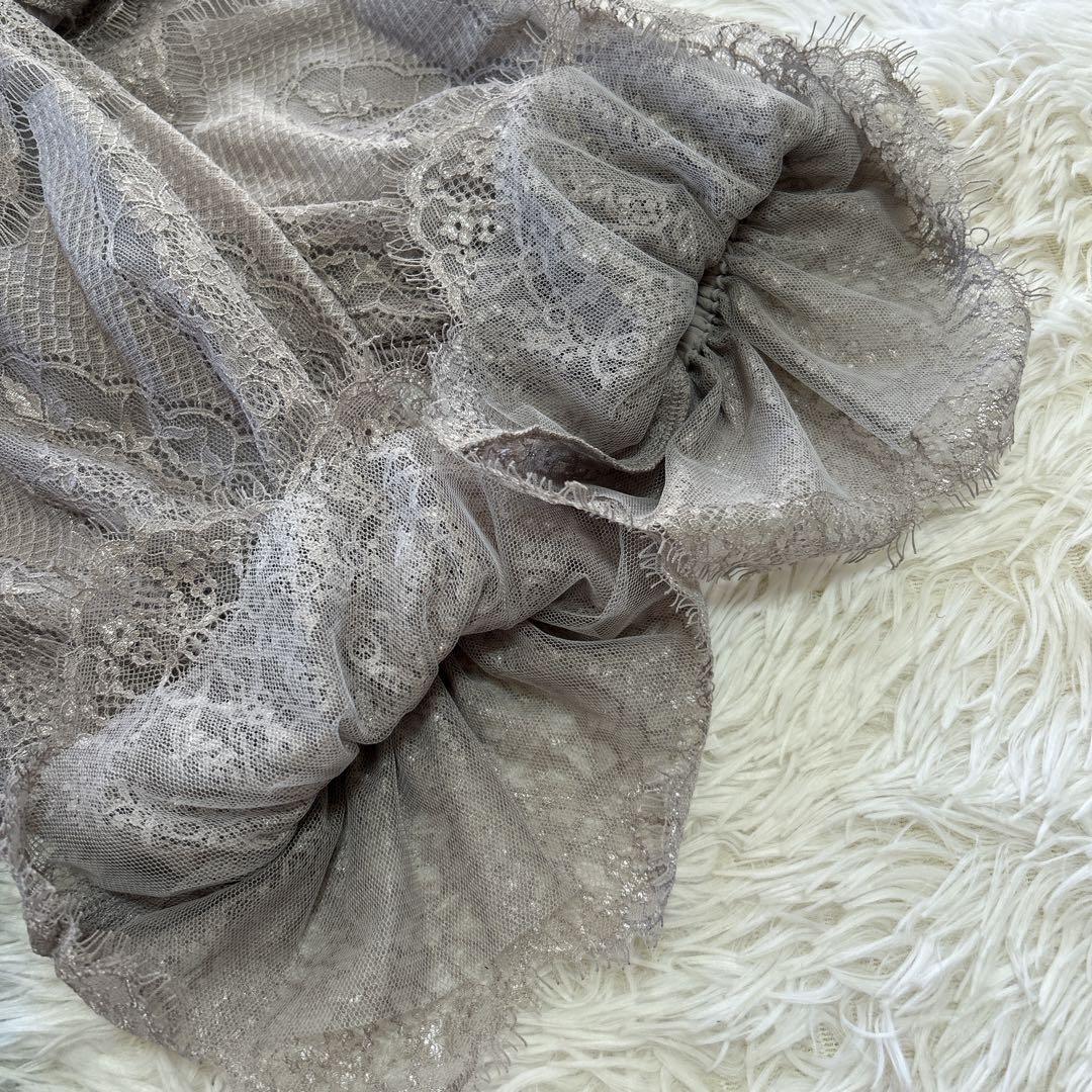 美品 ラベルエチュード レース切替ドレスワンピース マキシ丈 レース F