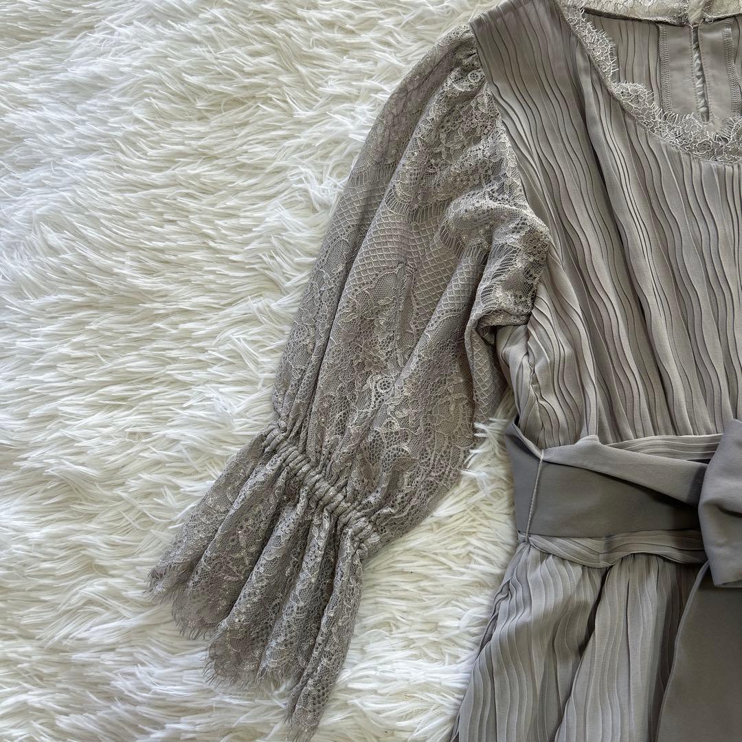 美品 ラベルエチュード レース切替ドレスワンピース マキシ丈 レース F