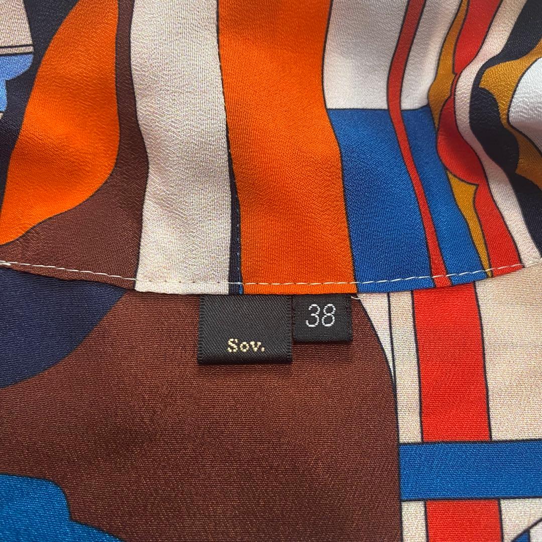 美品✨Sov. ダブルスタンダードクロージング　ボウタイブラウス　レトロ柄