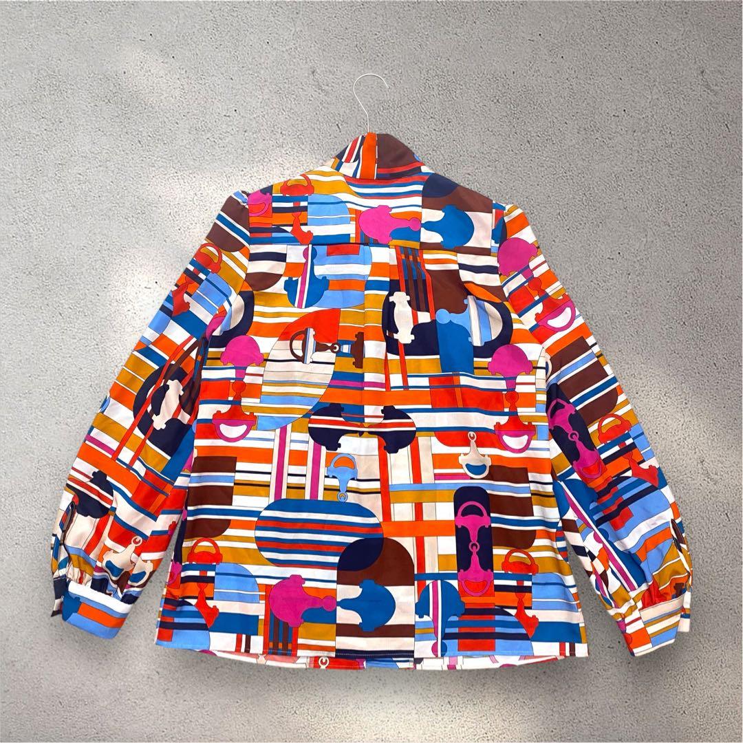 美品✨Sov. ダブルスタンダードクロージング　ボウタイブラウス　レトロ柄