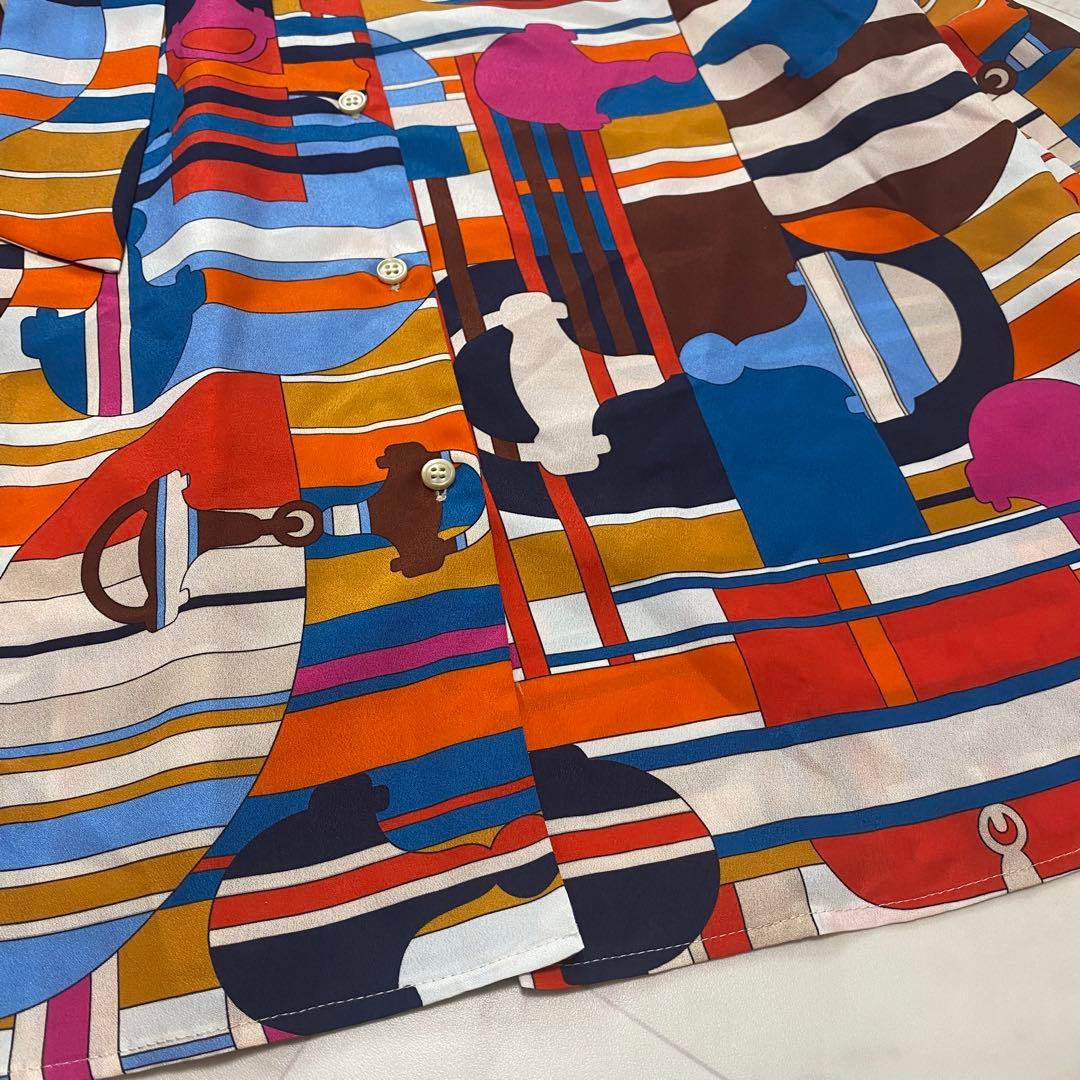 美品✨Sov. ダブルスタンダードクロージング　ボウタイブラウス　レトロ柄