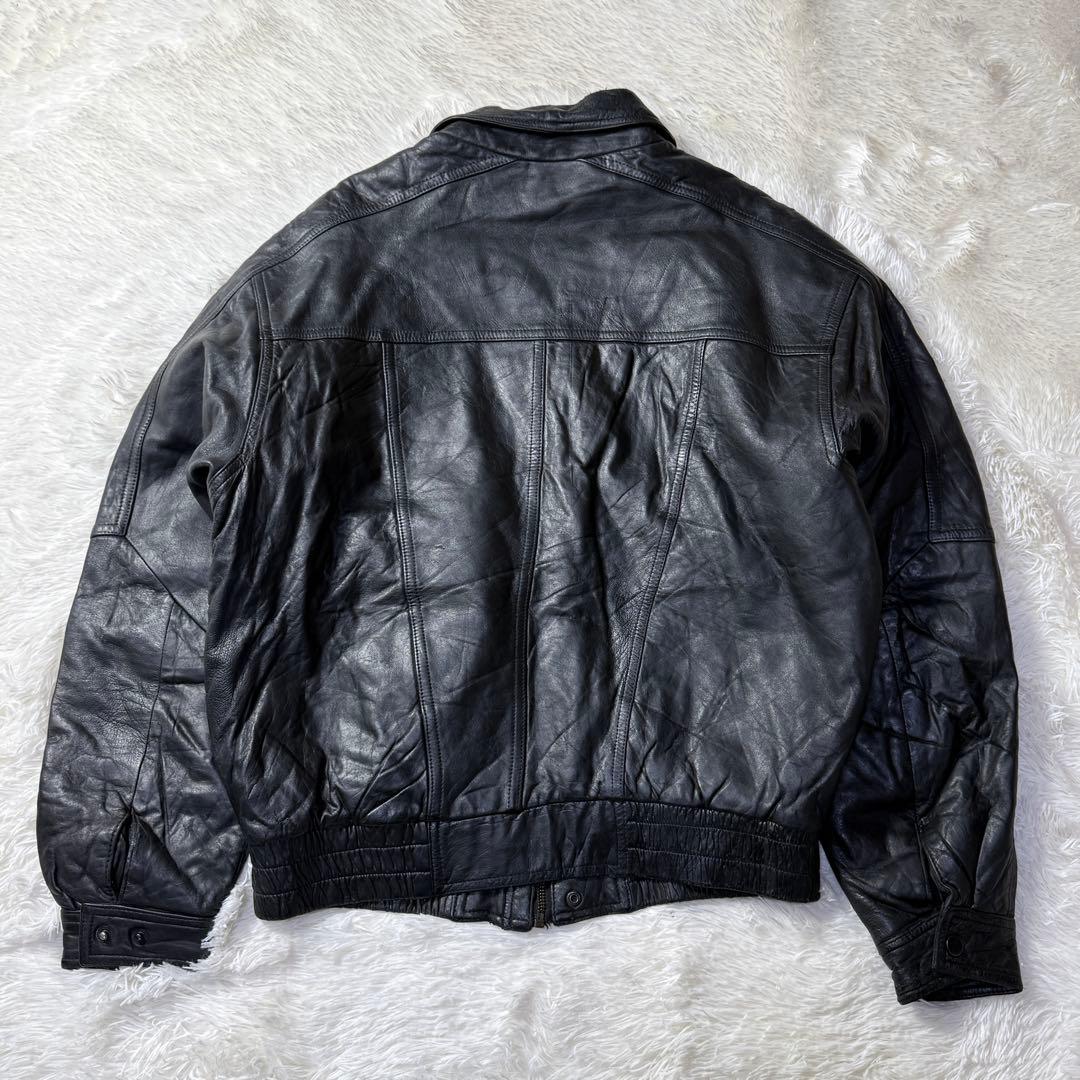 【90s】A-2 ブラックレザー フライトジャケット M 超短丈 牛革