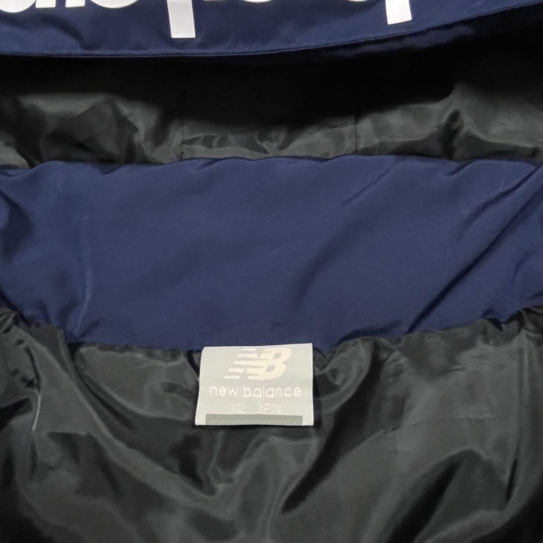 美品✨ニューバランス フード付きロングベンチコート中綿ネイビー 大きいサイズXL