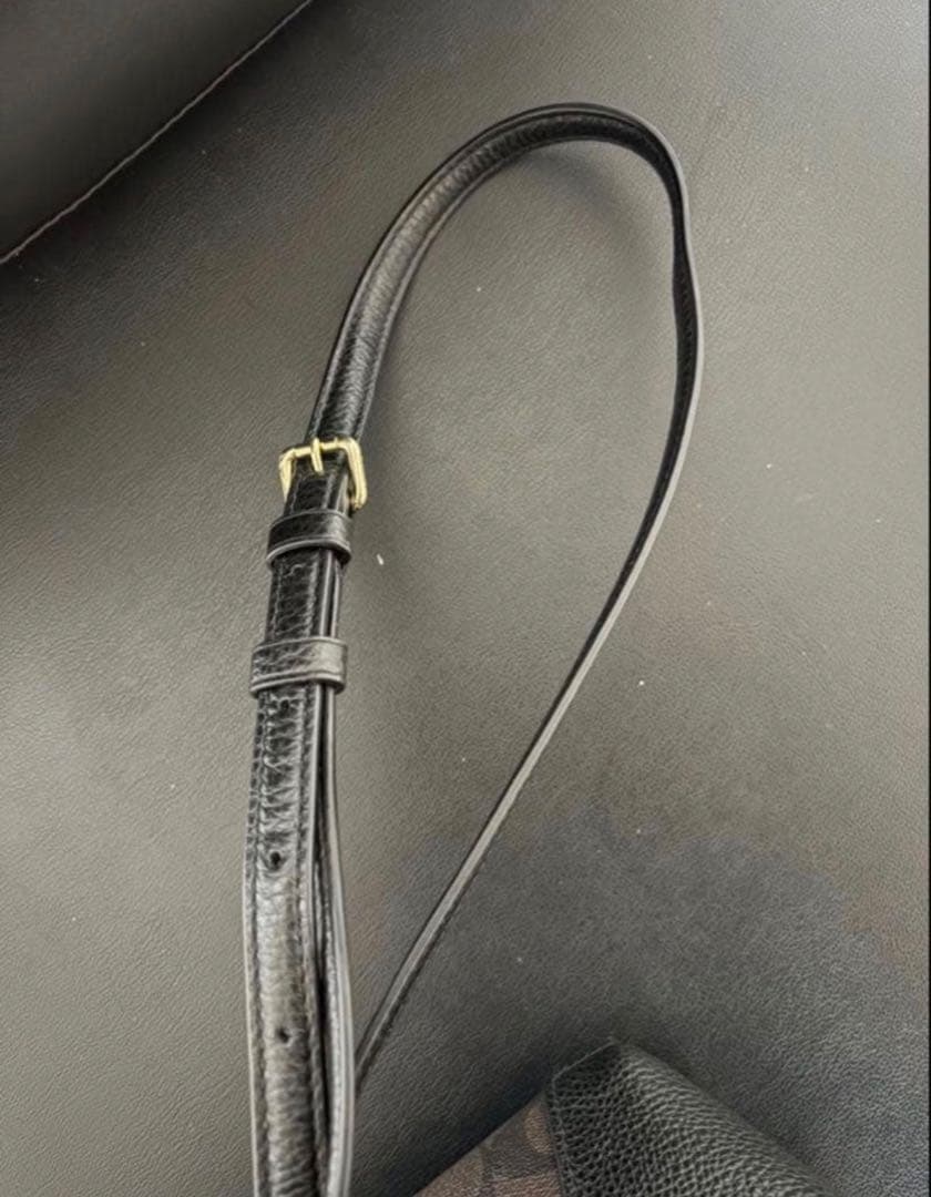 Coach レザー トートバッグ 黒/ブラウン