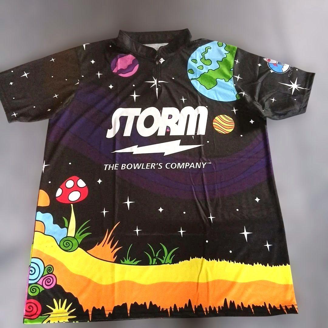 新品✨ボウリングウェア　STORM　日本サイズ2XL　ブラック　宇宙人　大きめ
