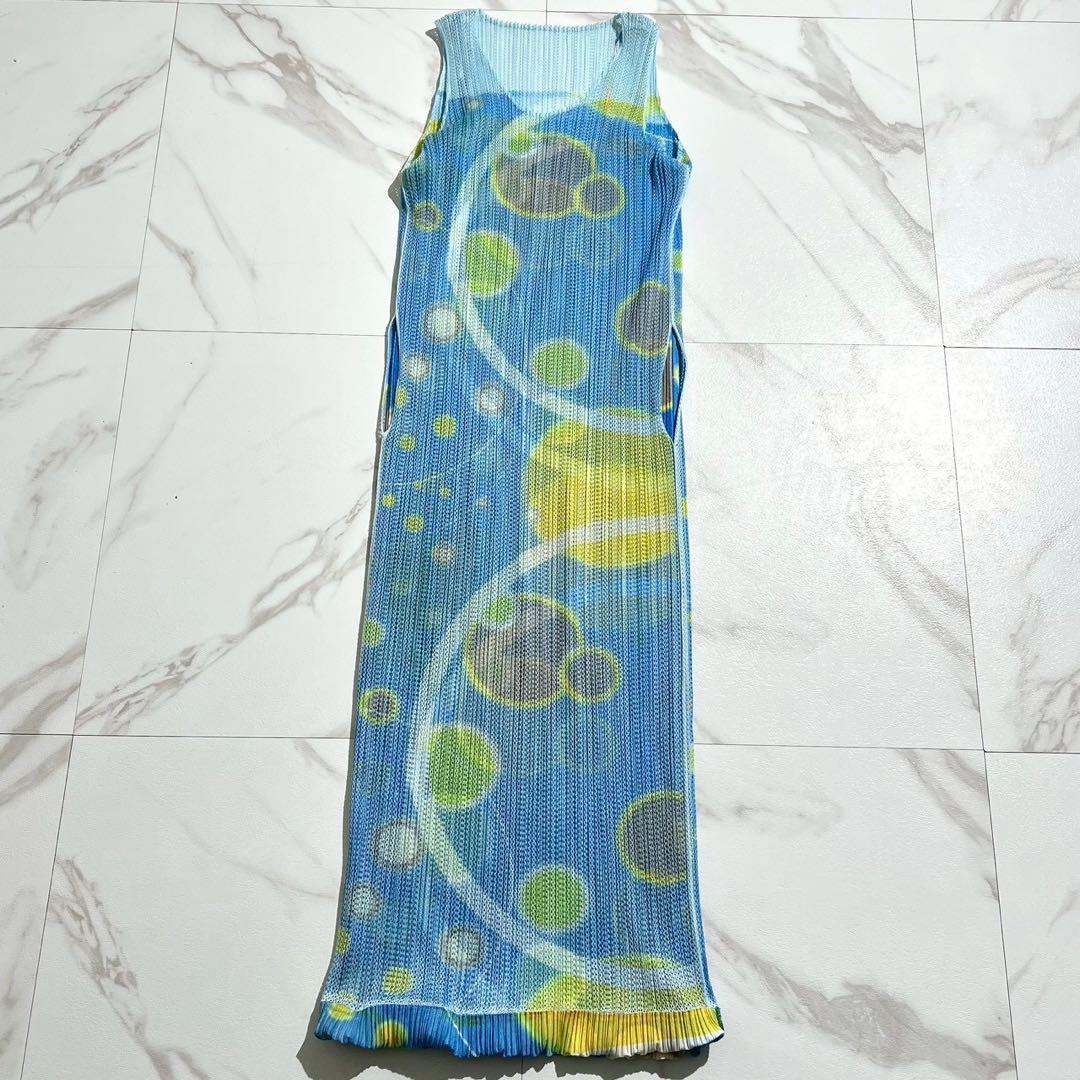 美品✨PLEATS PLEASE メッシュ ロングワンピース レイヤード 宇宙